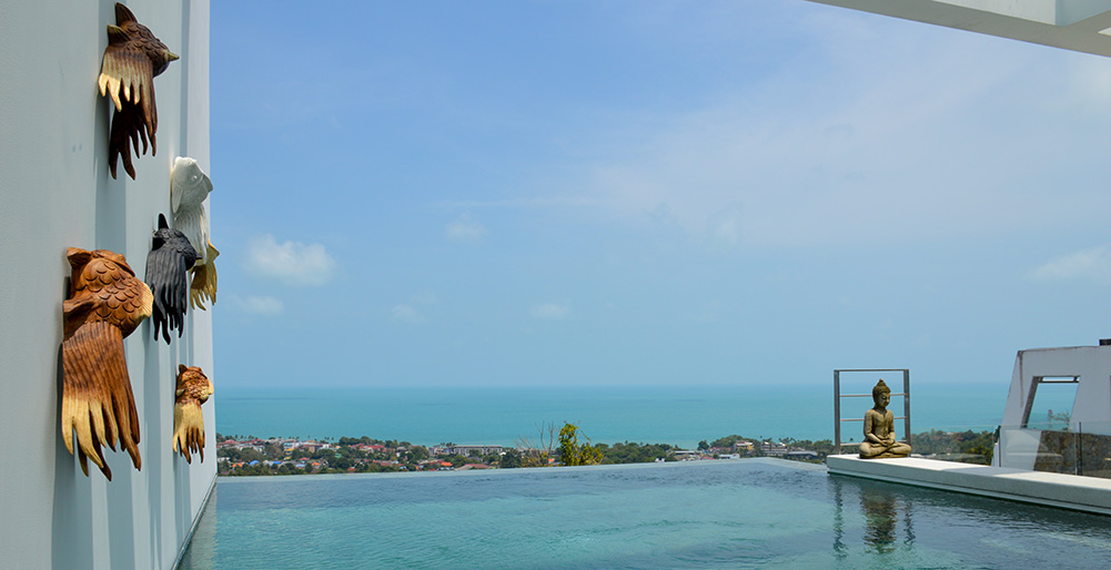 Golden Lotus - The Blossom Villa - Terrace pool overlooking the Gulf of Thailand